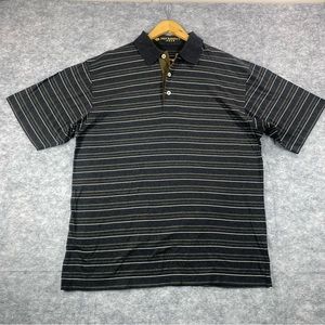 Joey Rodolfo Mens MulticolorStriped Short Sleeve Polo Size‎ Large
